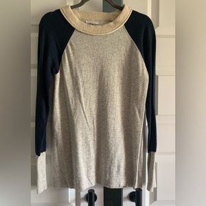 Baseball sleeve sweater